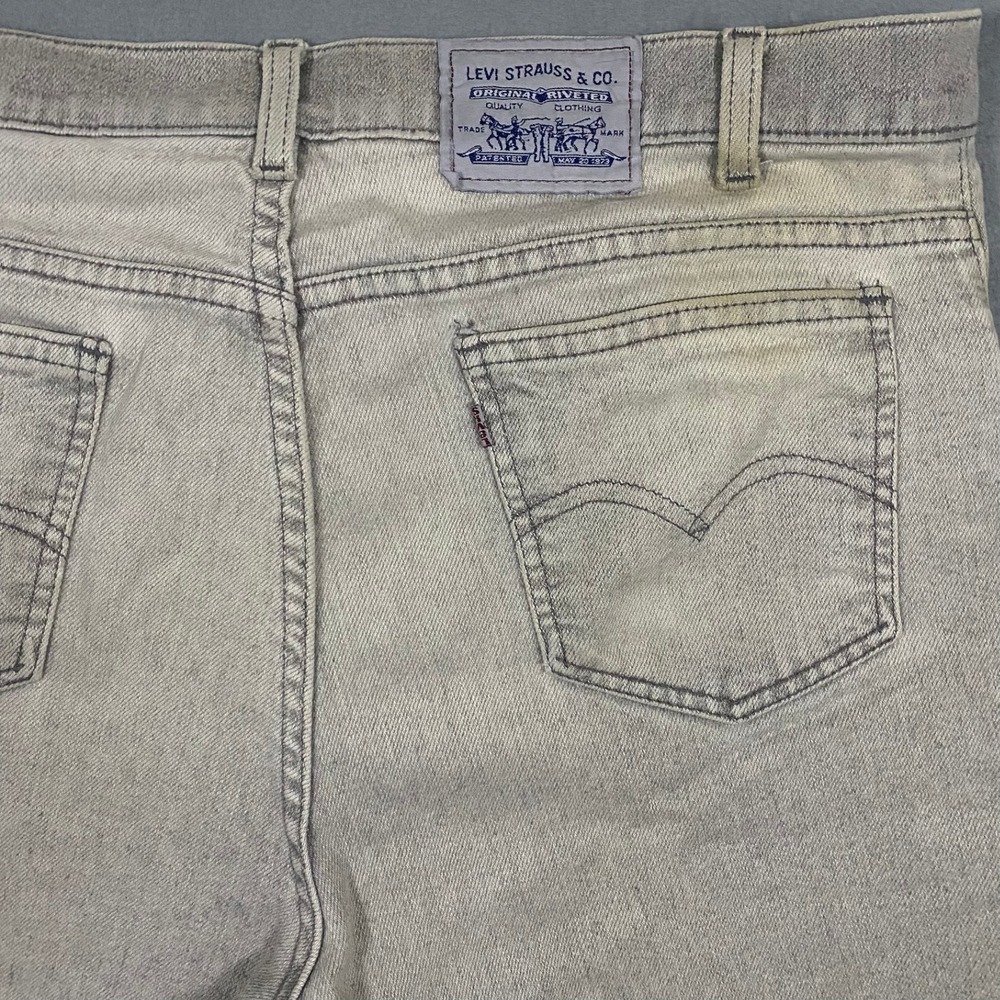 Vintage Levis Flex Fit Jeans Mens 36x29 Gray Light Wash Made in USA 90s